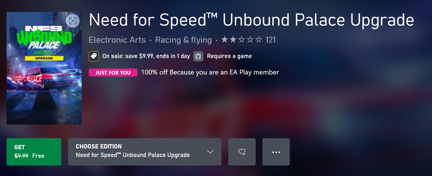 『ニード・フォー・スピード アンバウンド』「パレス・アップグレード」が Game Pass Ultimate および EA Play メンバーに無料で提供