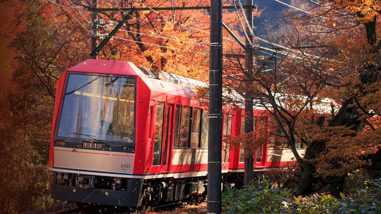 日本の鉄道シミュレーション: 自然美と温泉の町箱根