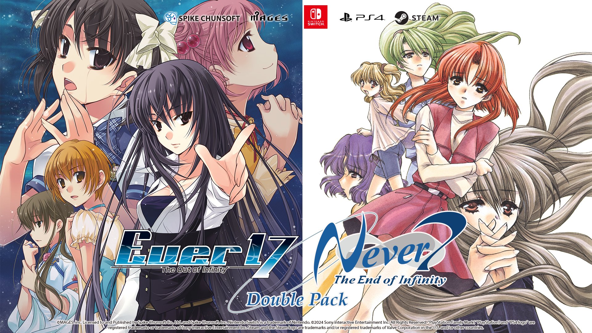 『Ever 17: The Out of Infinity』と『Never 7: The End of Infinity』のリマスターが 2025 年 3 月 6 日に西部でリリースされます。