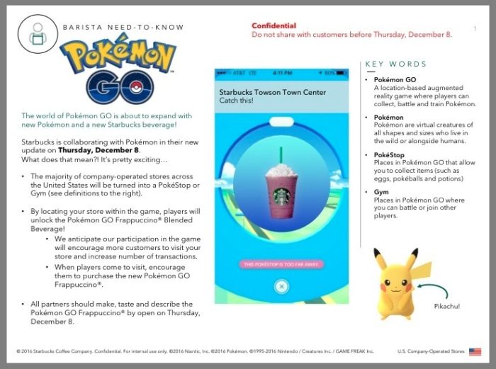 スターバックス経由のリークによると、ポケモンGOに新しいポケモンが登場する可能性がある