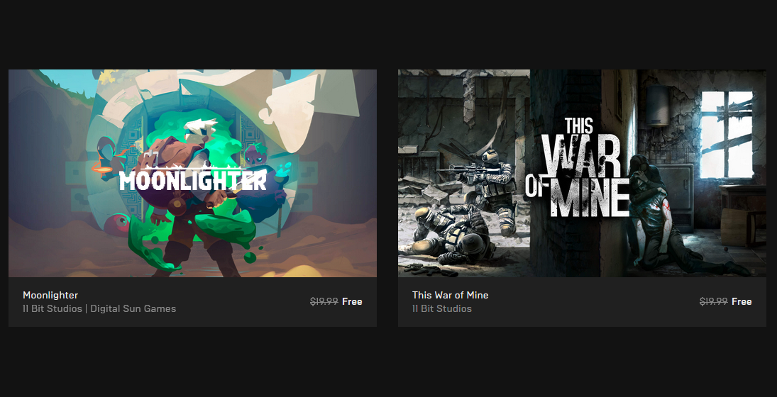 Epic Games ストアが Moonlighter と This War Of Mine を無料で提供